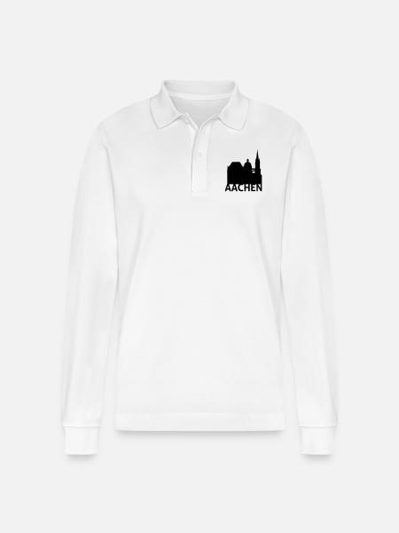 Aachen - Stanley/Stella Unisex Bio-Langarm-Poloshirt Prepster - Weiß