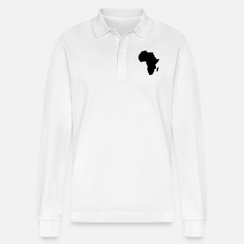Afrika - Stanley/Stella Unisex Bio-Langarm-Poloshirt Prepster - Weiß