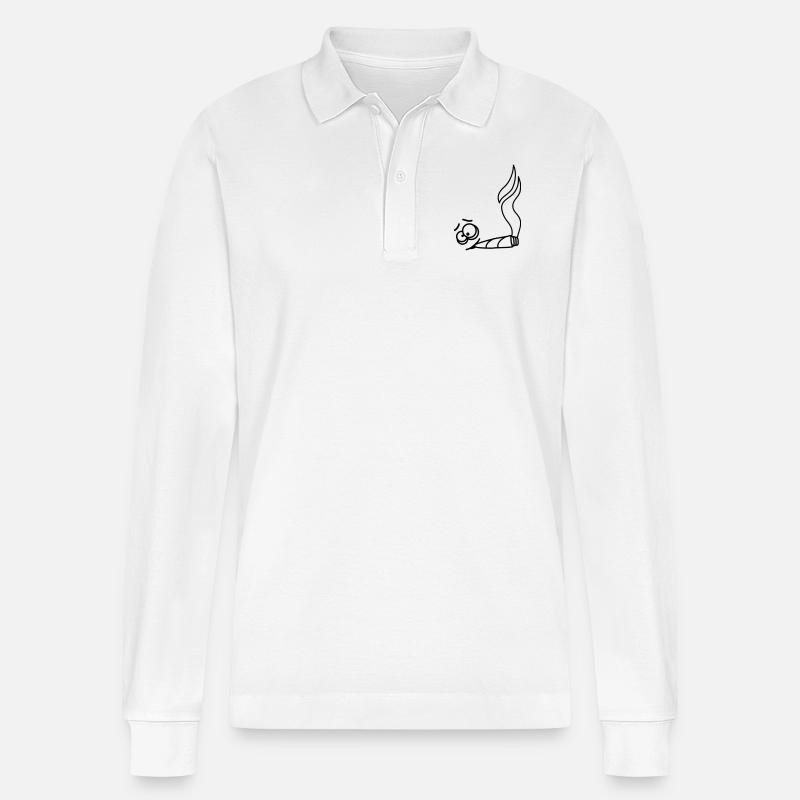 Joint Smoker - Stanley/Stella Unisex Bio-Langarm-Poloshirt Prepster - Weiß