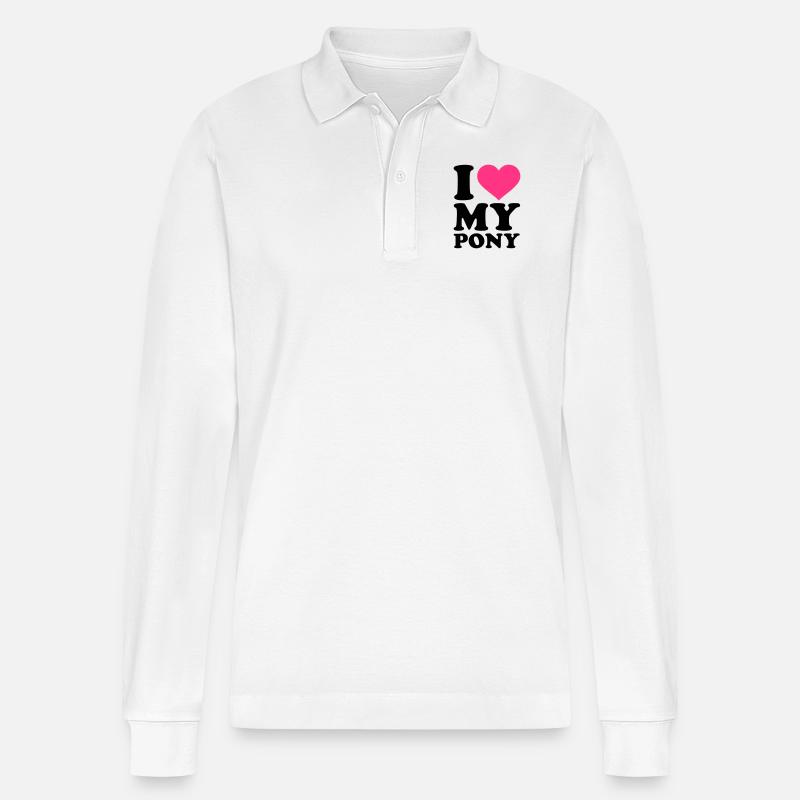 I love my Pony - Polo à manches longues bio PREPSTER Stanley/Stella Unisexe - blanc
