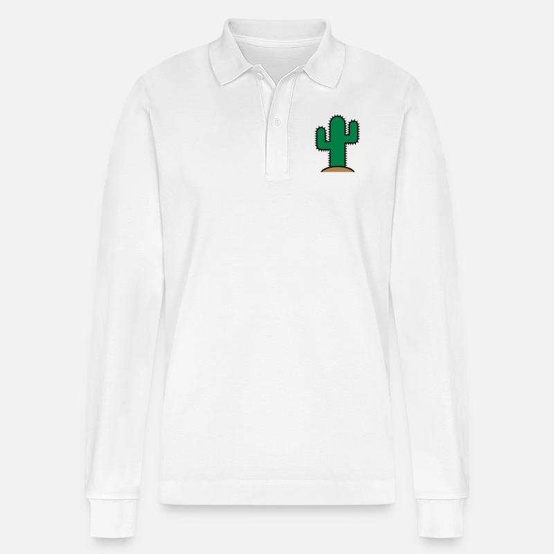 Cactus - Polo à manches longues bio PREPSTER Stanley/Stella Unisexe - blanc