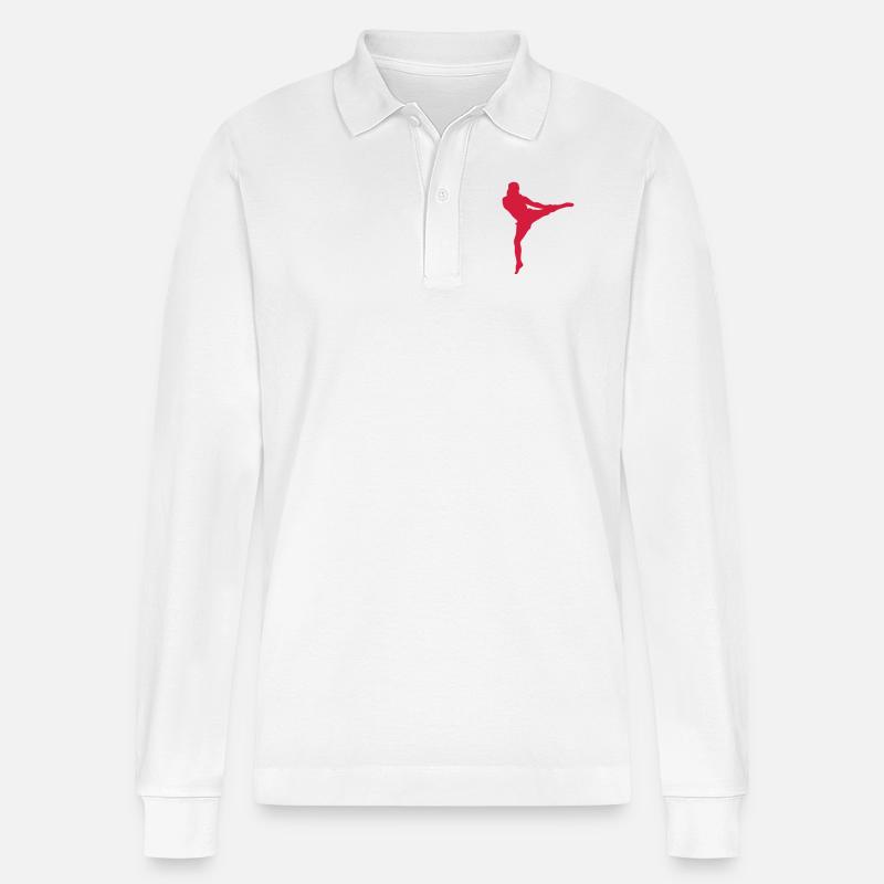 Sport Kickbox - Stanley/Stella Unisex Bio-Langarm-Poloshirt Prepster - Weiß