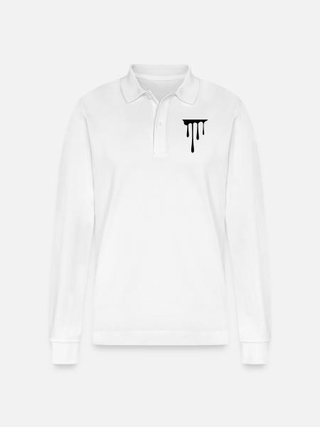 drips_1 - Stanley/Stella Organic Unisex Long-Sleeved Polo Shirt Prepster - white