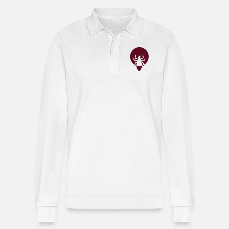 insekt logo - Stanley/Stella Unisex Bio-Langarm-Poloshirt Prepster - Weiß