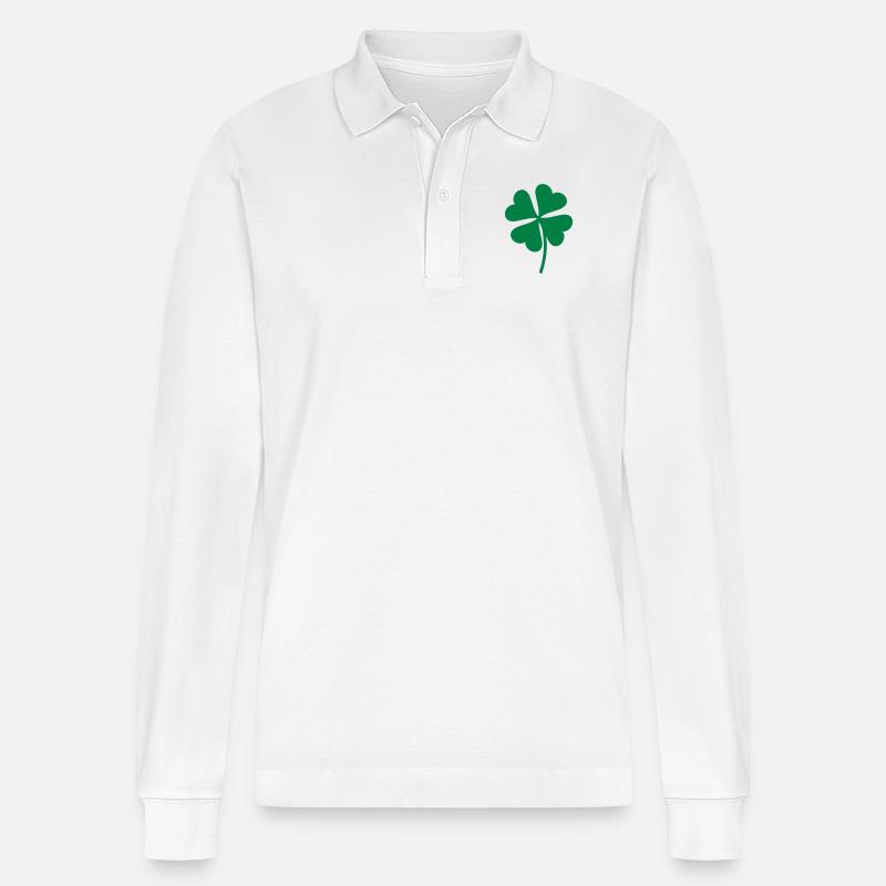 Glücksklee - Stanley/Stella Unisex Bio-Langarm-Poloshirt Prepster - Weiß