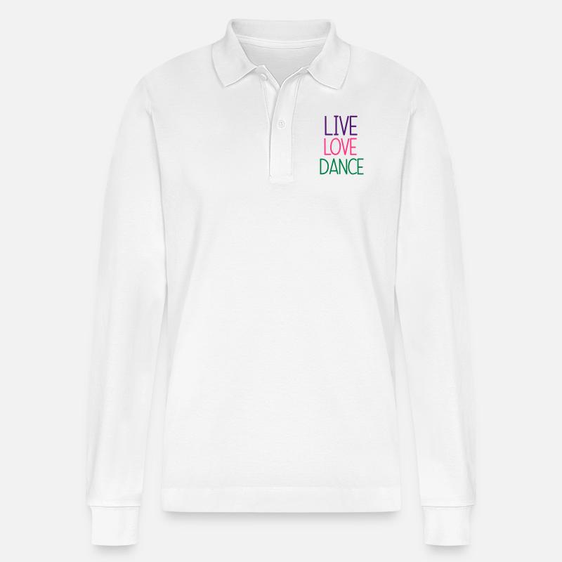 Live Love Dance - Stanley/Stella Unisex Bio-Langarm-Poloshirt Prepster - Weiß