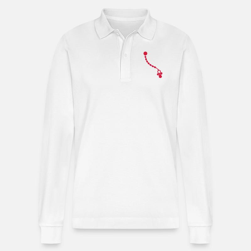 Schnuller - Stanley/Stella Unisex Bio-Langarm-Poloshirt Prepster - Weiß