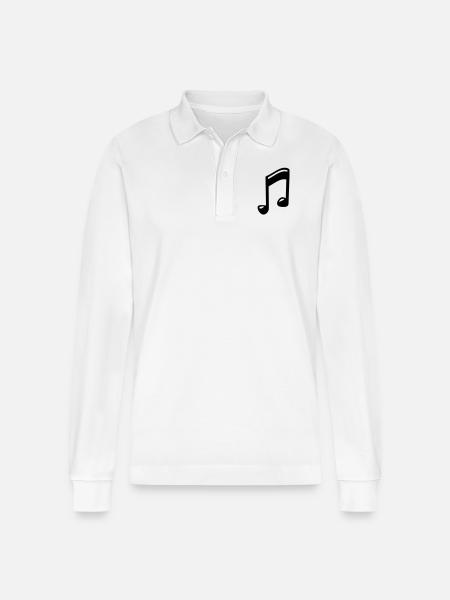 note drunk - Stanley/Stella Organic Unisex Long-Sleeved Polo Shirt Prepster - white
