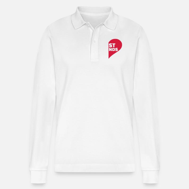 Freunde - Stanley/Stella Unisex Bio-Langarm-Poloshirt Prepster - Weiß