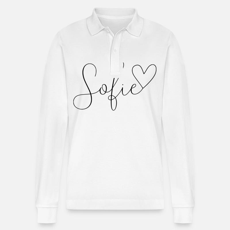 Sofie Name Vorname Mädchen - Stanley/Stella Unisex Bio-Langarm-Poloshirt Prepster - Weiß
