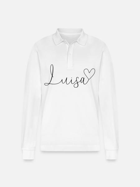 Luisa Nom Prénom Fille - Polo à manches longues bio PREPSTER Stanley/Stella Unisexe - blanc