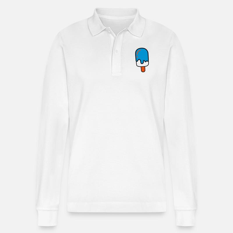 Eis am Stil - Stanley/Stella Unisex Bio-Langarm-Poloshirt Prepster - Weiß