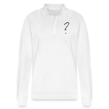 Fragezeichen - Stanley/Stella Unisex Bio-Langarm-Poloshirt Prepster - Weiß - Vorne - Anna (173cm) & Nico (186cm)