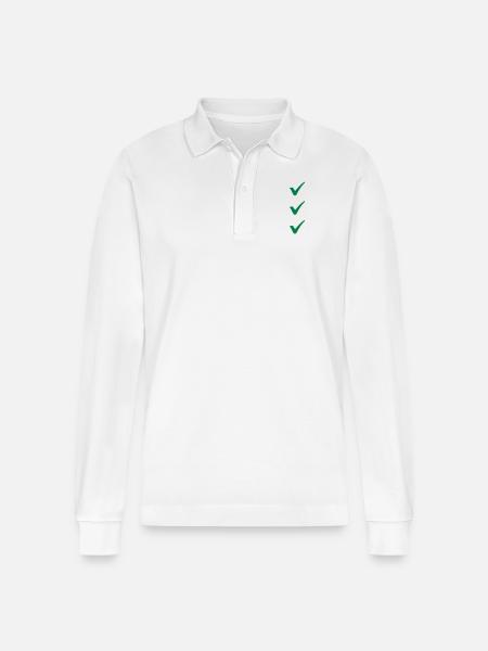 Check - Stanley/Stella Organic Unisex Long-Sleeved Polo Shirt Prepster - white