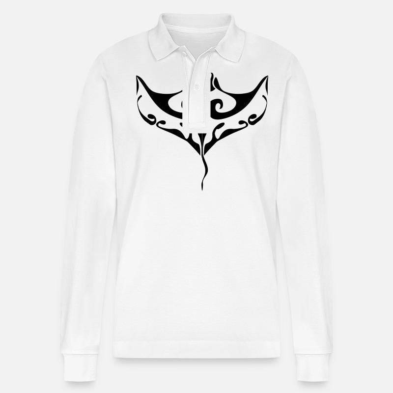 Mantarochens Tattoo - Stanley/Stella Unisex Bio-Langarm-Poloshirt Prepster - Weiß