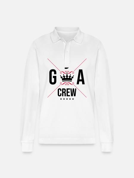 Jga Crew Junggesellenabschied - Stanley/Stella Unisex Bio-Langarm-Poloshirt Prepster - Weiß
