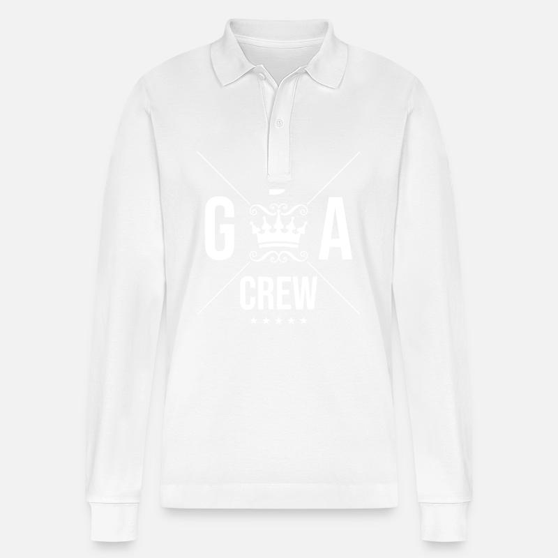 Jga Crew Junggesellenabschied - Stanley/Stella Unisex Bio-Langarm-Poloshirt Prepster - Weiß