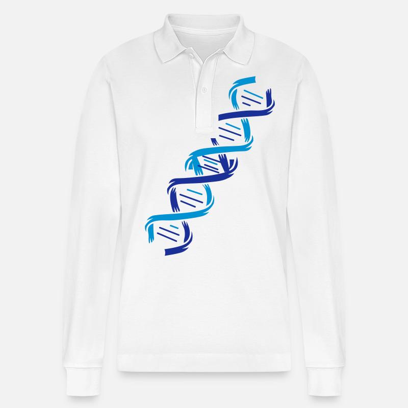 La structure d'une molécule d'ADN - Polo à manches longues bio PREPSTER Stanley/Stella Unisexe - blanc