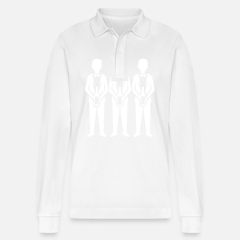 Bräutigam Team Junggesellenabschied - Stanley/Stella Unisex Bio-Langarm-Poloshirt Prepster - Weiß