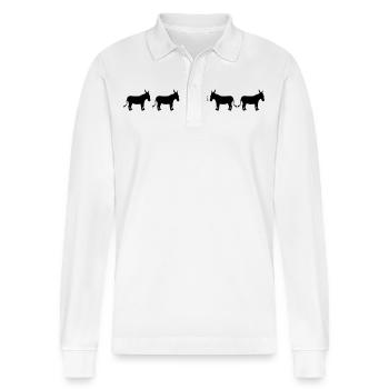différentes abeilles cheval poney petit packelsel - Polo à manches longues bio PREPSTER Stanley/Stella Unisexe - blanc - Devant - Anna (173cm) & Nico (186cm)