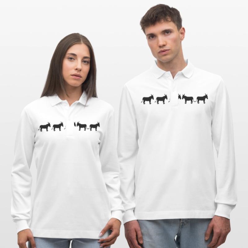 anders be different esel pferd pony klein packesel Stanley/Stella Unisex Bio-Langarm-Poloshirt Prepster