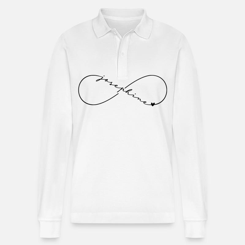 Joséphine Nom Symbole de l’Infini - Polo à manches longues bio PREPSTER Stanley/Stella Unisexe - blanc
