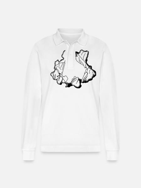 Torn paper ca321 - Stanley/Stella Organic Unisex Long-Sleeved Polo Shirt Prepster - white