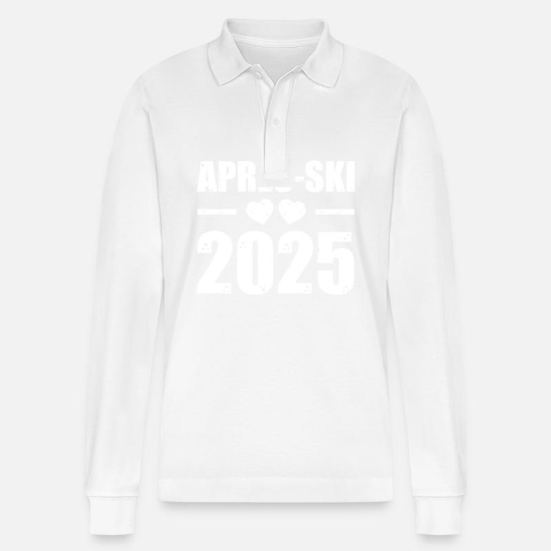 Apres Ski 2025 Herz - Stanley/Stella Unisex Bio-Langarm-Poloshirt Prepster - Weiß