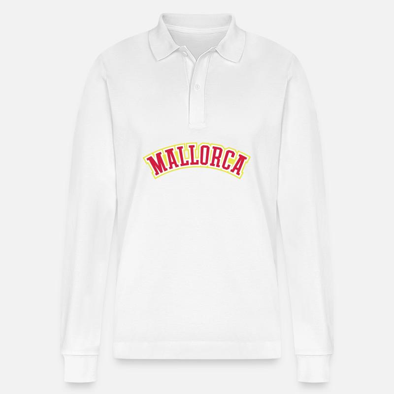 Lettrage de Majorque - Polo à manches longues bio PREPSTER Stanley/Stella Unisexe - blanc