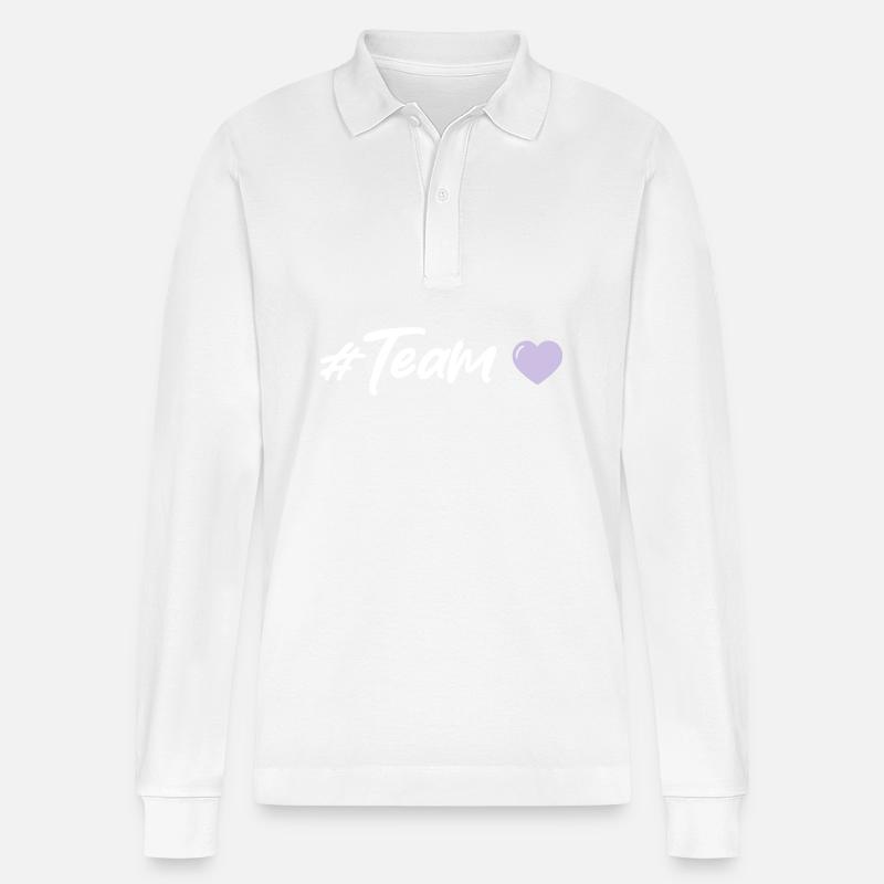 Team Herz - Stanley/Stella Unisex Bio-Langarm-Poloshirt Prepster - Weiß