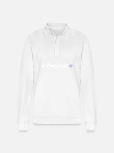 Mannschaft Herz - Stanley/Stella Unisex Bio-Langarm-Poloshirt Prepster - Weiß
