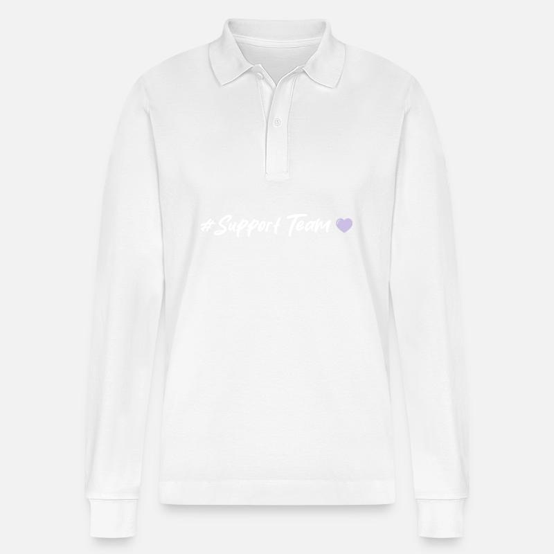 Support Team Herz - Stanley/Stella Unisex Bio-Langarm-Poloshirt Prepster - Weiß