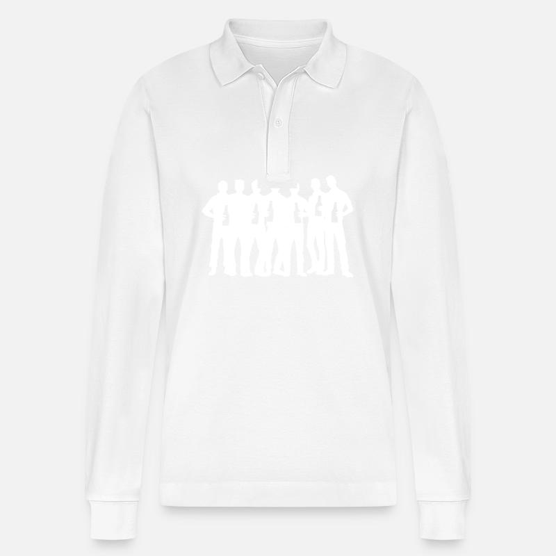 Junggesellenabschied Team - Stanley/Stella Unisex Bio-Langarm-Poloshirt Prepster - Weiß