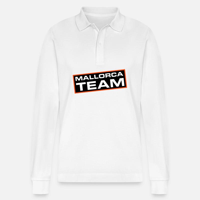 Mallorca Team - Stanley/Stella Unisex Bio-Langarm-Poloshirt Prepster - Weiß