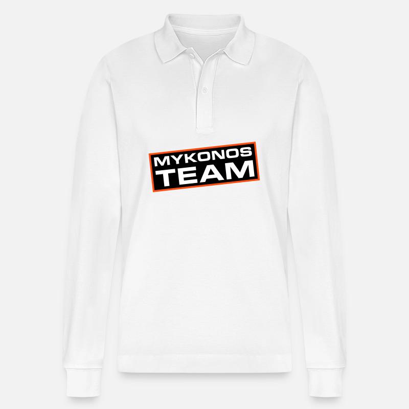 Mykonos Team - Stanley/Stella Unisex Bio-Langarm-Poloshirt Prepster - Weiß