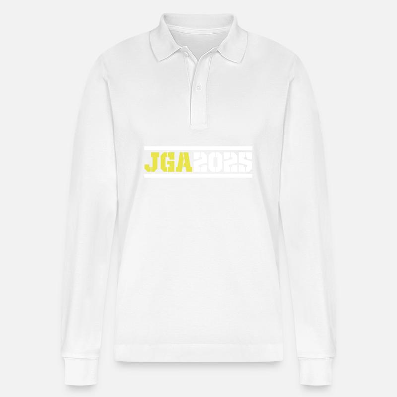 Jga 2025 Junggesellenabschied - Stanley/Stella Unisex Bio-Langarm-Poloshirt Prepster - Weiß