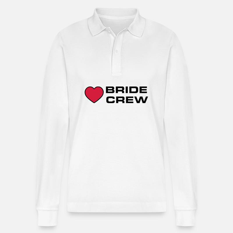 Bride Crew - Stanley/Stella Unisex Bio-Langarm-Poloshirt Prepster - Weiß