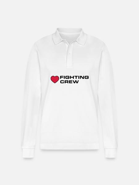 Fighting Crew - Stanley/Stella Organic Unisex Long-Sleeved Polo Shirt Prepster - white