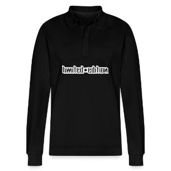 Limited Edition - Stanley/Stella Organic Unisex Long-Sleeved Polo Shirt Prepster - black - Front - Anna (173cm) & Nico (186cm)
