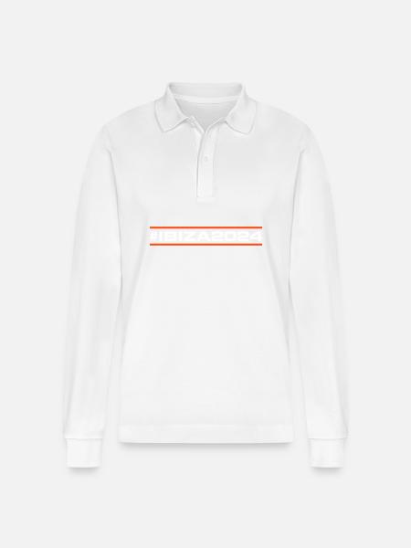 Ibiza 2024 - Stanley/Stella Organic Unisex Long-Sleeved Polo Shirt Prepster - white
