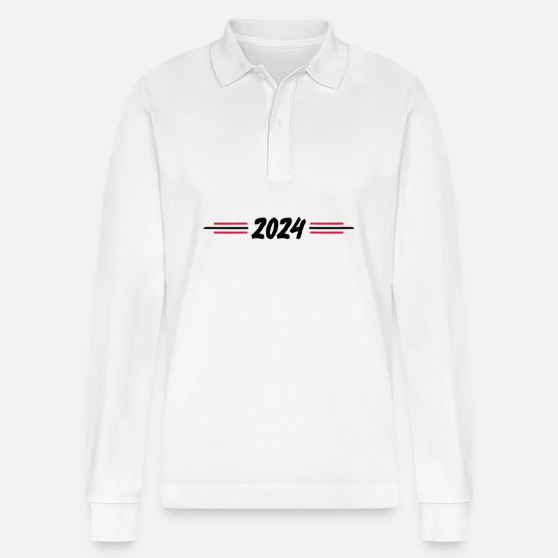 Année 2024 - Polo à manches longues bio PREPSTER Stanley/Stella Unisexe - blanc