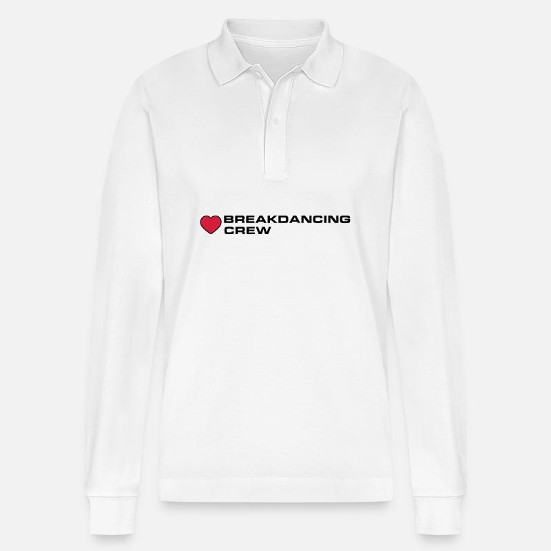 Breakdancing Crew - Stanley/Stella Unisex Bio-Langarm-Poloshirt Prepster - Weiß