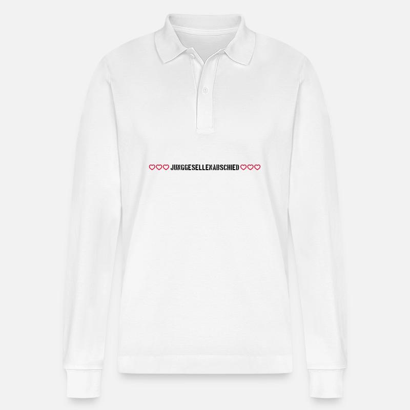 Junggesellenabschied herzchen - Stanley/Stella Unisex Bio-Langarm-Poloshirt Prepster - Weiß