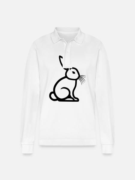Easter Bunny Symbol Easter - Stanley/Stella Organic Unisex Long-Sleeved Polo Shirt Prepster - white