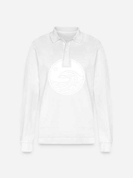 Wave Sea Ocean Water - Stanley/Stella Organic Unisex Long-Sleeved Polo Shirt Prepster - white