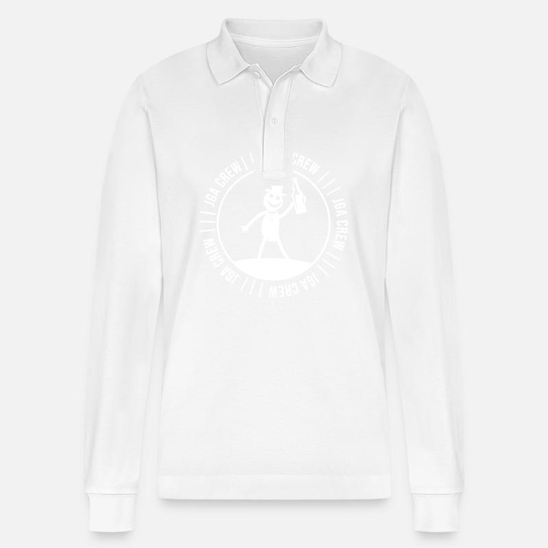 Junggesellen Abschied Crew - Stanley/Stella Unisex Bio-Langarm-Poloshirt Prepster - Weiß