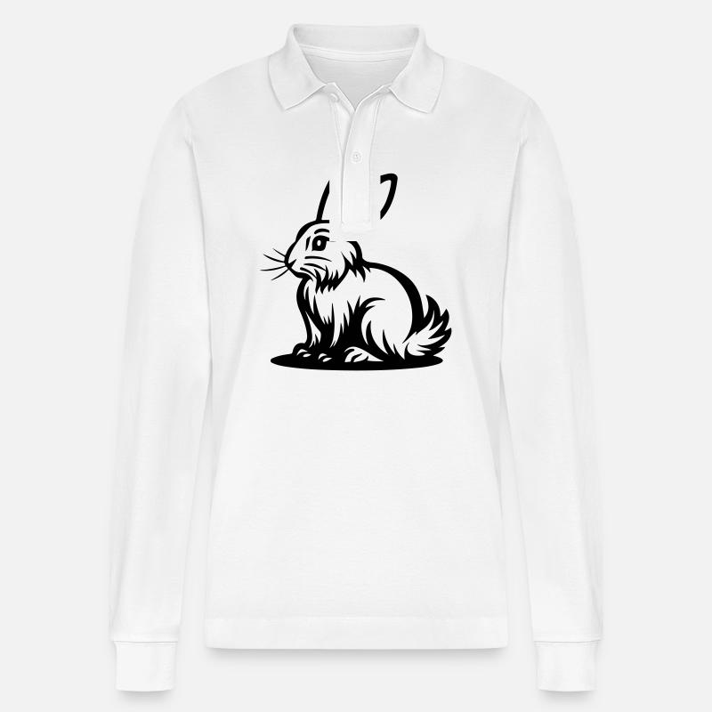 Easter Bunny Icon Easter - Stanley/Stella Organic Unisex Long-Sleeved Polo Shirt Prepster - white