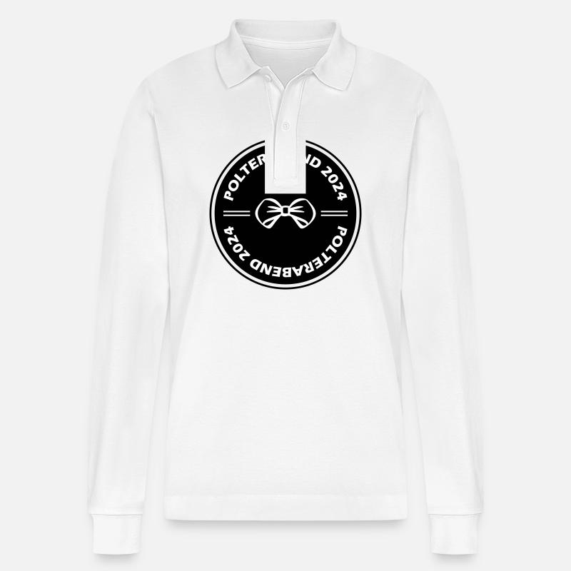 Polterabend 2024 - Stanley/Stella Unisex Bio-Langarm-Poloshirt Prepster - Weiß