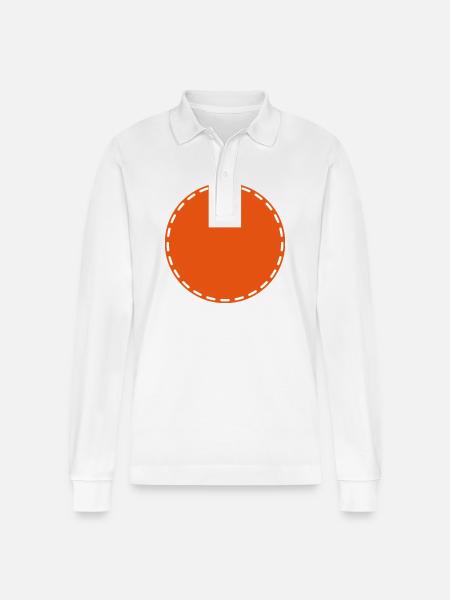 Circle Symbol Placeholder Blank - Stanley/Stella Organic Unisex Long-Sleeved Polo Shirt Prepster - white