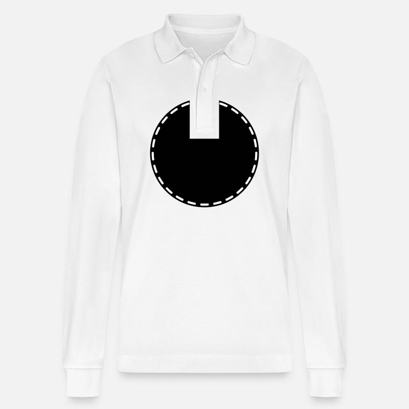 Kreis Symbol Platzhalter Leer - Stanley/Stella Unisex Bio-Langarm-Poloshirt Prepster - Weiß